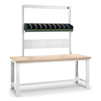 Systémový dielenský stôl so širokým rámom a plastovými boxmi 2000x750x740-1140 mm
